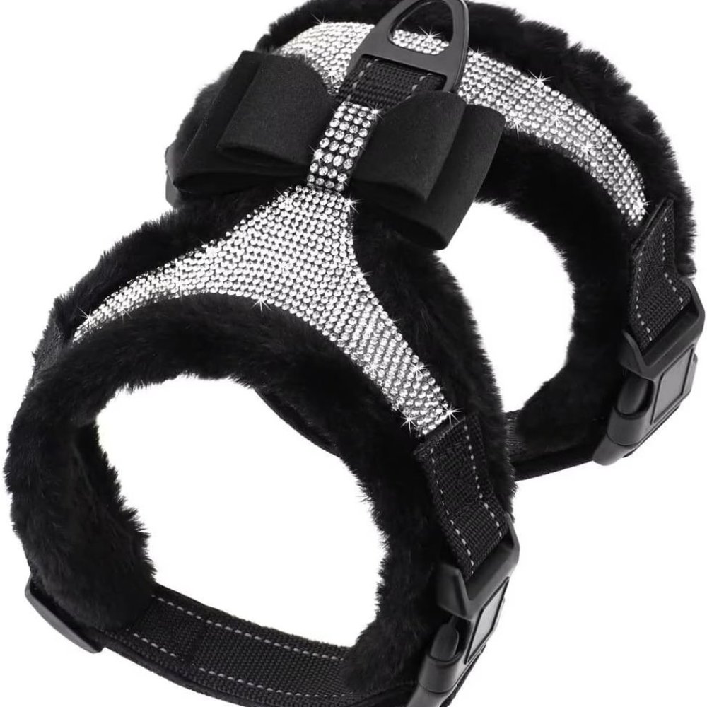 NEW Sparkling Bling Swarovski Crystal Rhinestone Pet Dog Fleece Harness … - Picture 5 of 13